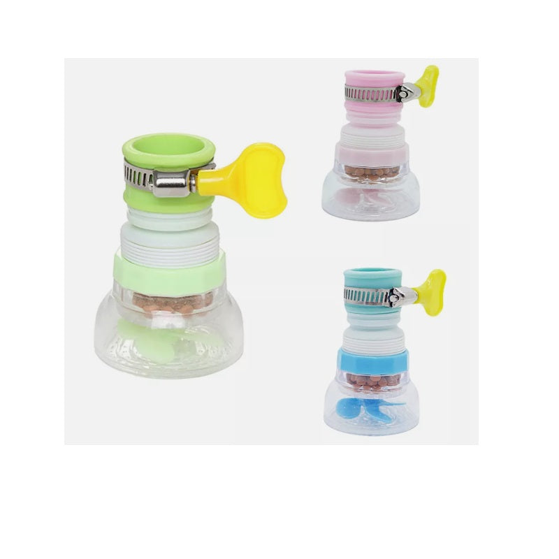 Filtru de apă pentru robinet cu pietre medicinale, telescopic și rotativ 360°, roz