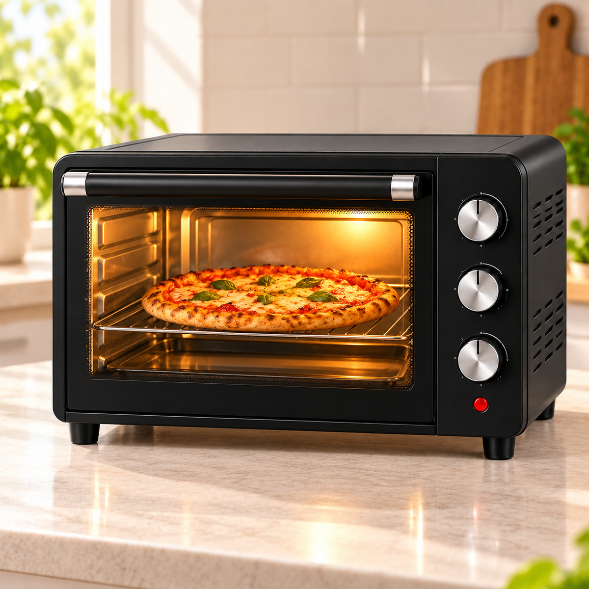 Cuptor Electric 48L, 2600W, cu Grill, Temperatură Reglabilă, Timer 60 Min – Negru