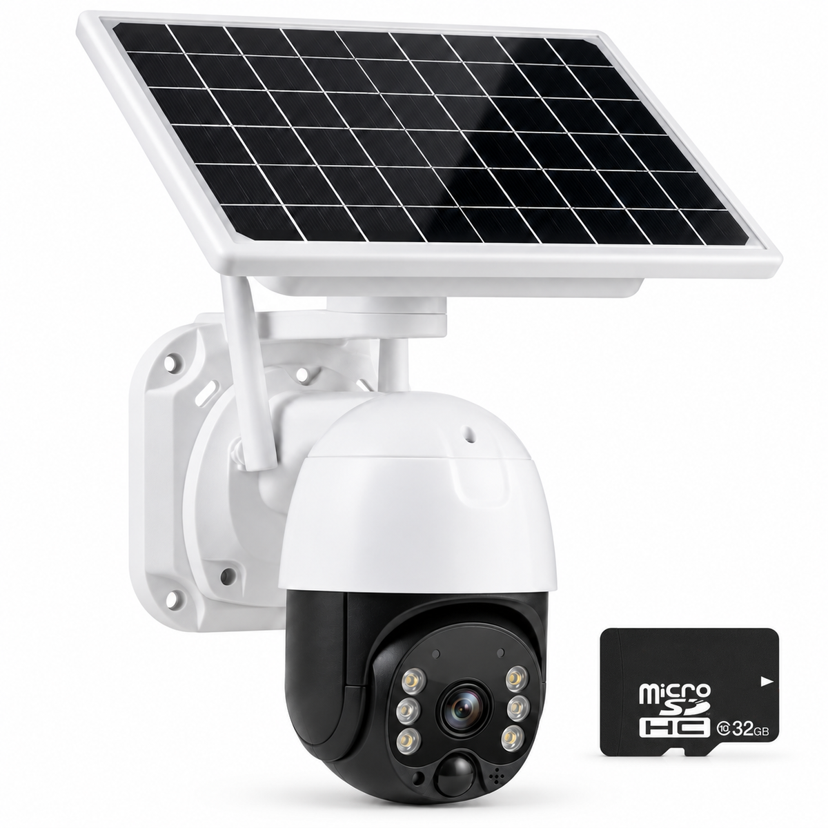 Cameră de supraveghere solară 4G cu SIM, 3 MP Full HD, zoom 10×, vedere nocturnă și protecție IP66, Card de memorie 32G inclus