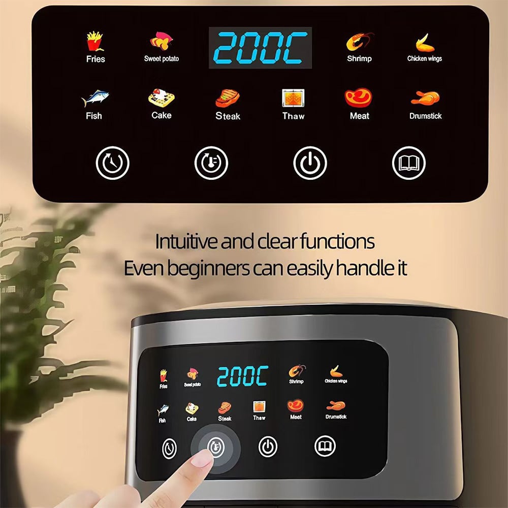 Friteuză cu Aer Cald AT PERFORMANCE, 8L, 2800W, Display Touch, 10 Programe, Negru