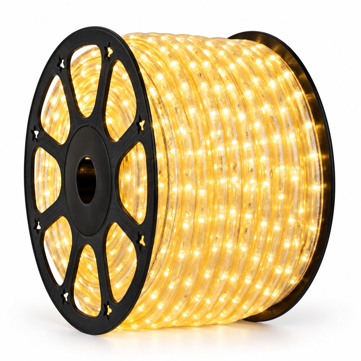 Instalație LED tip furtun luminos, 80 m, alb cald, flexibilă, pentru decor interior și exterior protejat