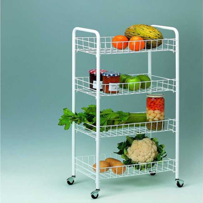 Cărucior multifuncțional 4 rafturi pentru bucatarie si baie