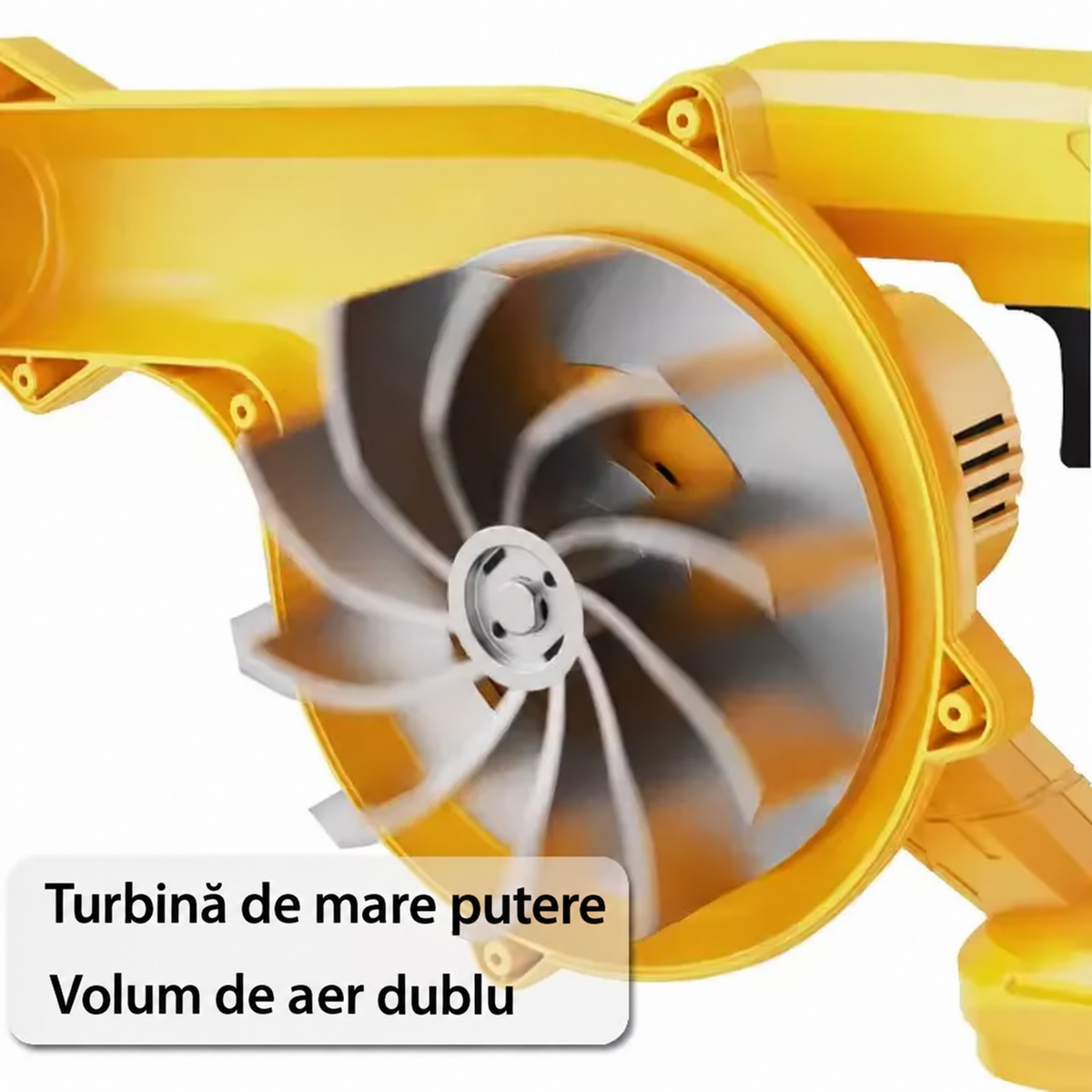 Suflantă și aspirator fără fir 2 în 1, cu 2 acumulatori, încărcător și sac colector