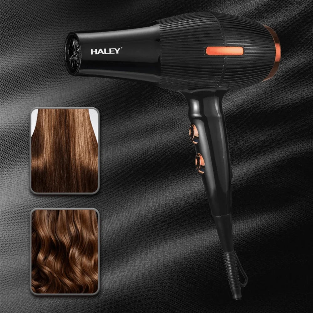 Uscător de Păr Profesional HALEY HY-4015, 2000W, Control Inteligent al Temperaturii, Uscare Rapidă