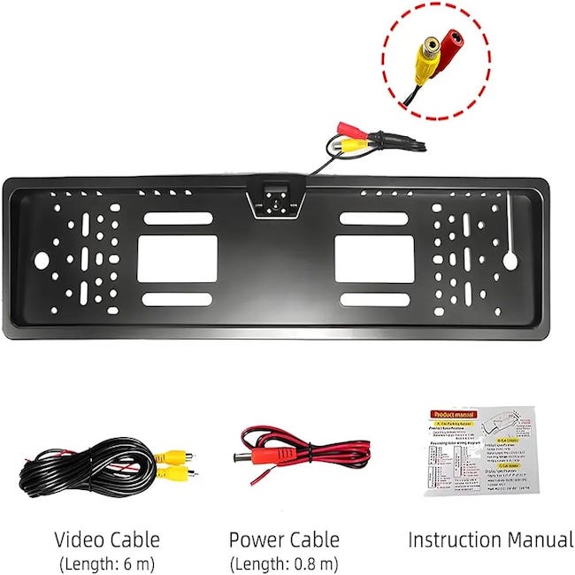 Suport pentru numar auto cu camera video marsarier incorporata cu inflarosu