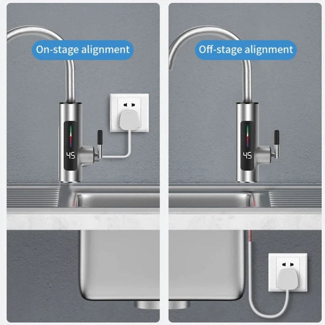 Robinet electric instant cromat, cu display si rotire 360 grade, 3000W