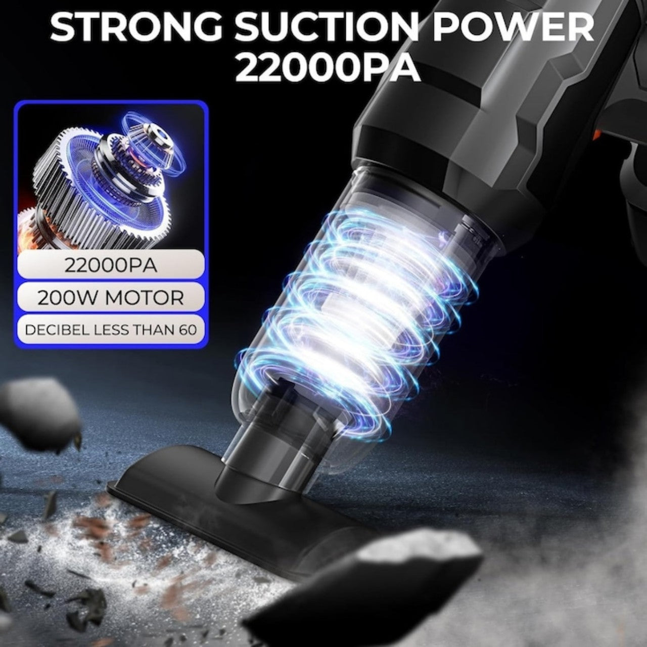 Aspirator & suflantă portabilă 6-în-1, fără fir – curățenie rapidă oriunde