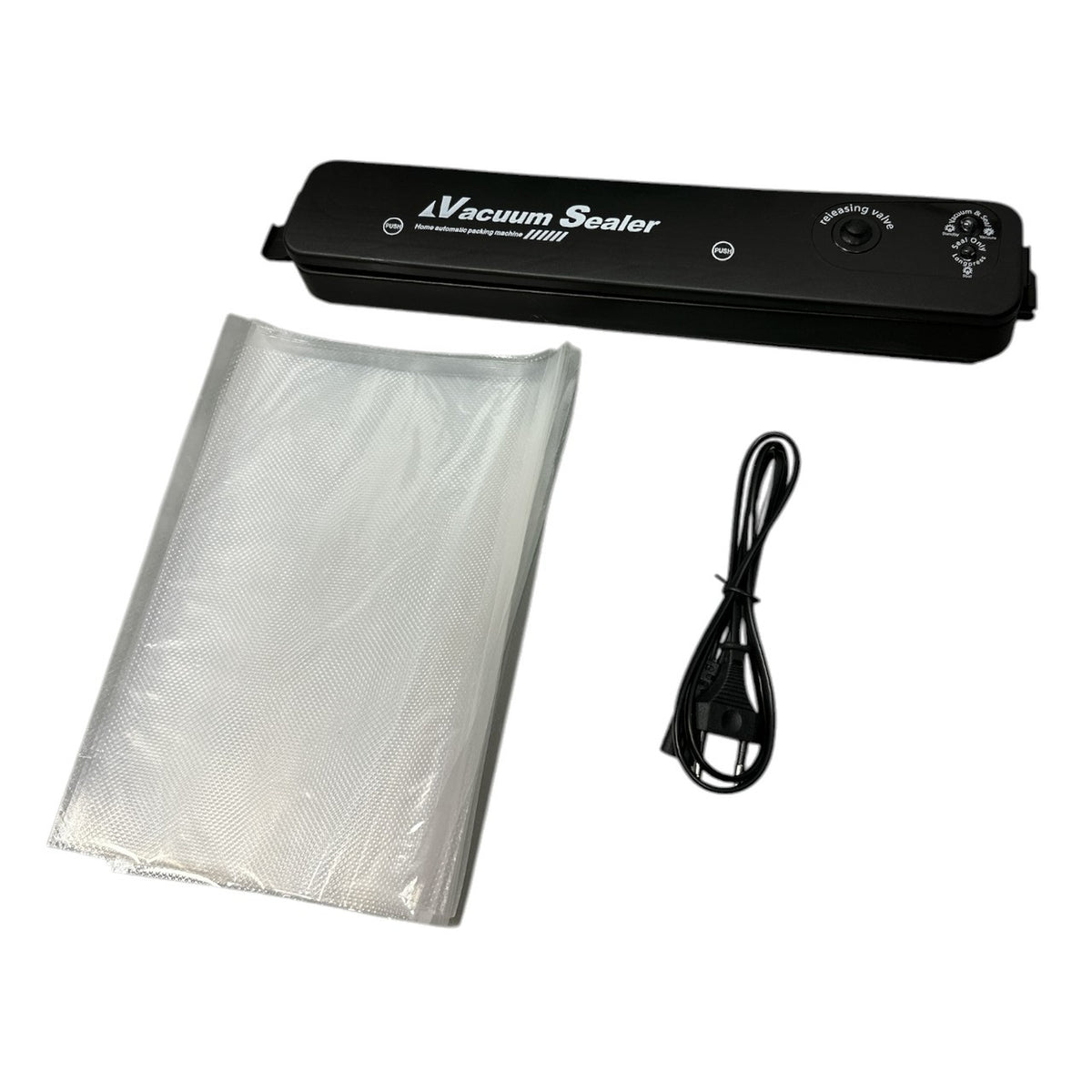 Aparat electric de vidat și sigilat alimente, 90W, pungi incluse, negru