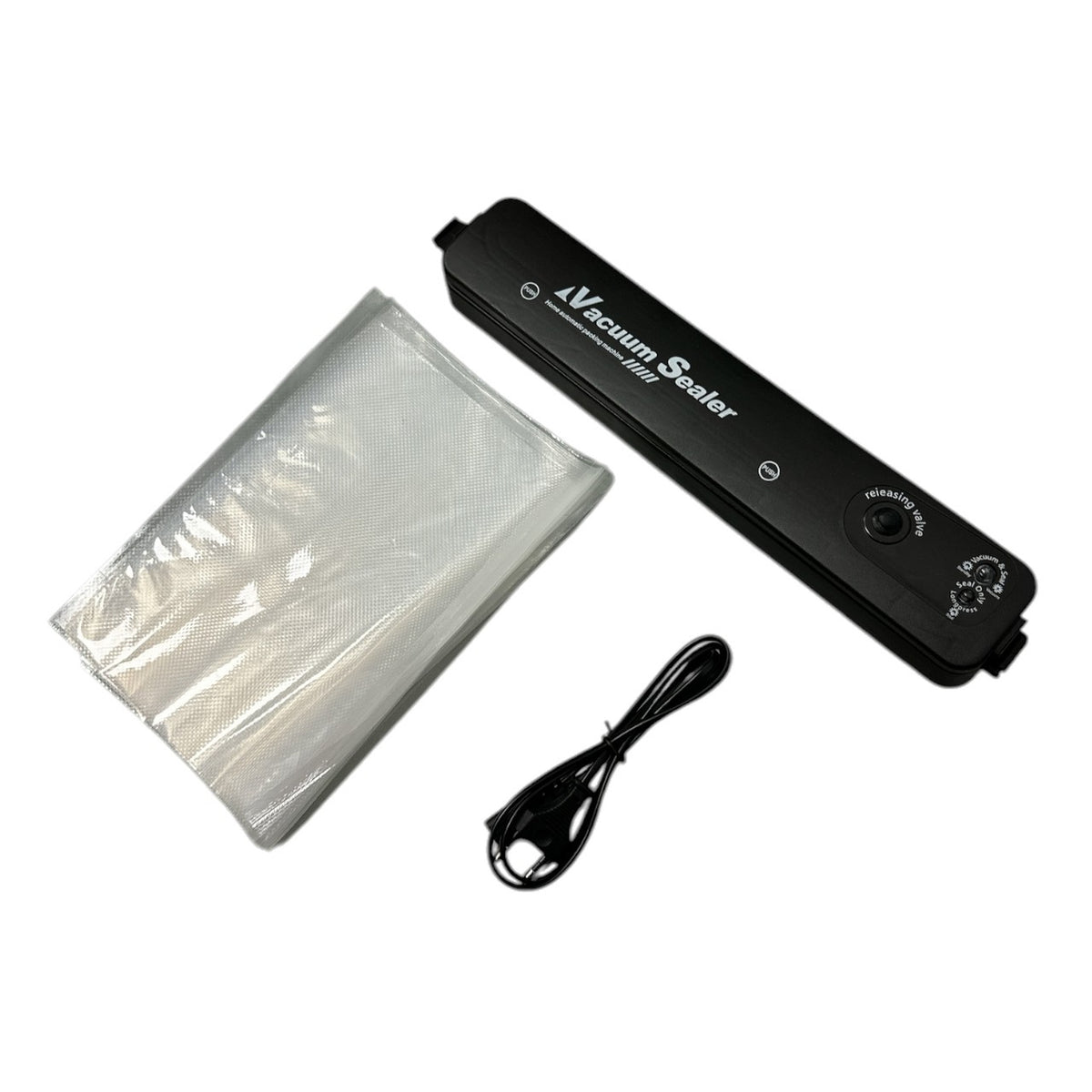 Aparat electric de vidat și sigilat alimente, 90W, pungi incluse, negru