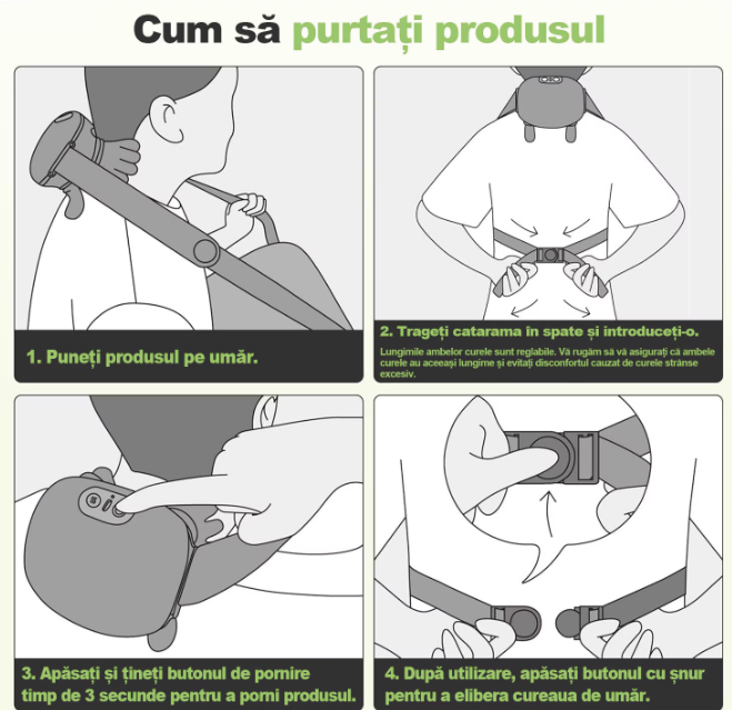 Aparat de Masaj cu maini 3D Shiatsu cu Încălzire – Pentru Gât, Spate și Picioare