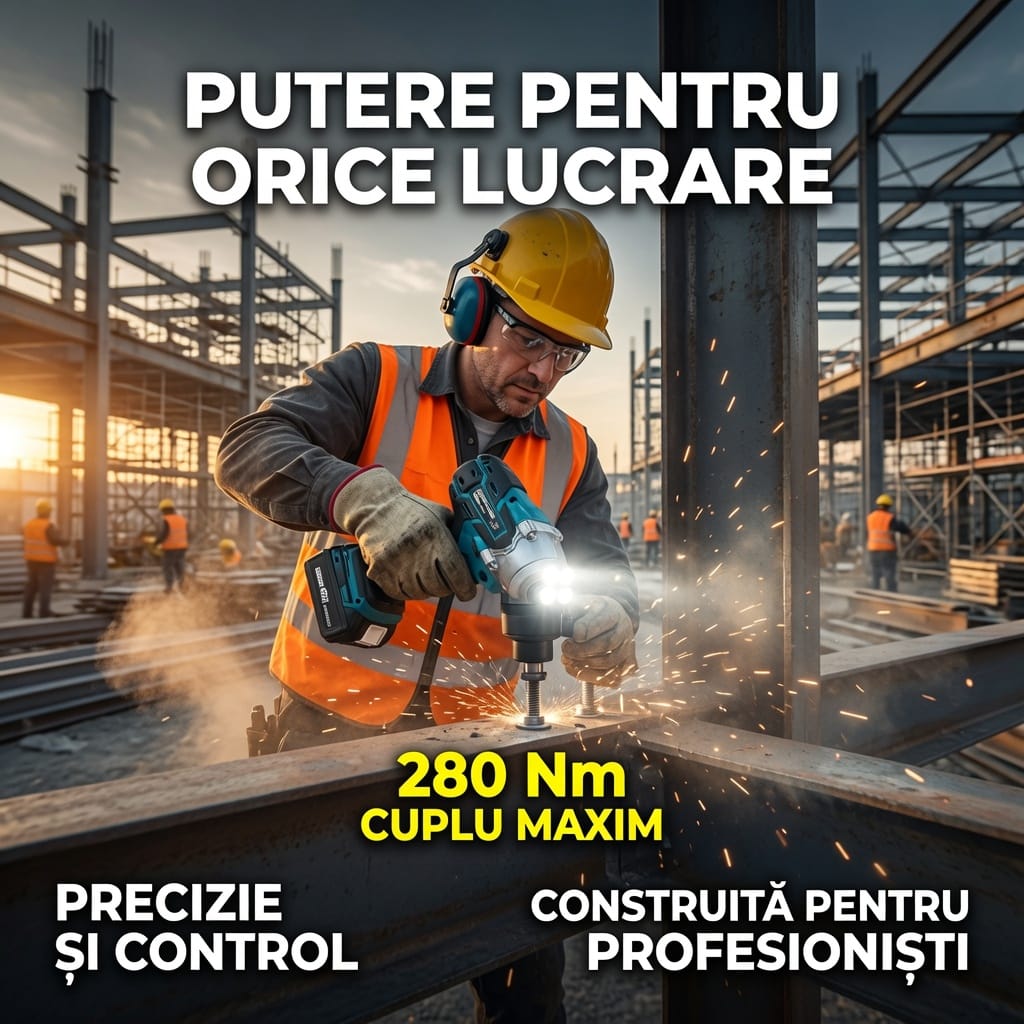 Masina de impact si insurubat 48V cu 2 acumulatori si 43 accesorii