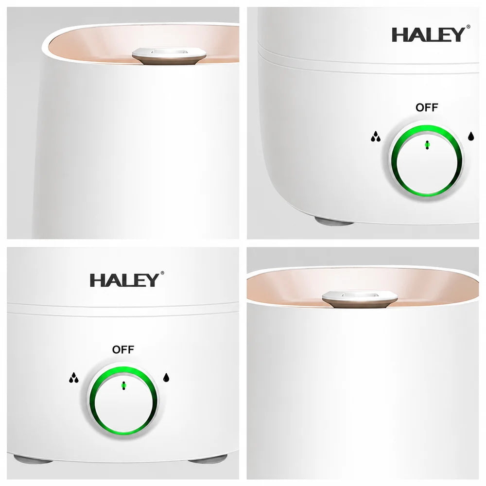 Umidificator de Aer HALEY HY-3100, 5L, 1000W, Umidificare 360°, Reglare Continuă a Ceții, Alb