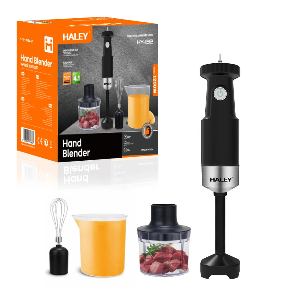 Blender vertical HALEY HY-1132, 1200W, set 4 în 1, cu tocător, tel și pahar gradat
