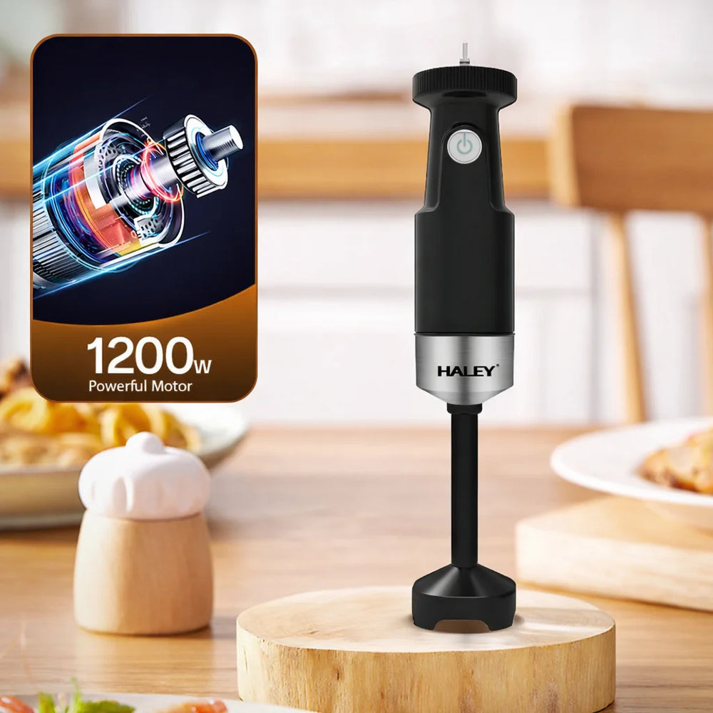 Blender vertical HALEY HY-1132, 1200W, set 4 în 1, cu tocător, tel și pahar gradat