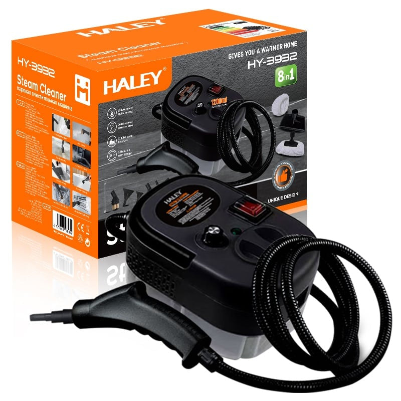 Aparat de Curățat cu Aburi HALEY HY-3932, 3500 W, Rezervor 1,2 L, 6 Trepte de Abur, Furtun 2 m