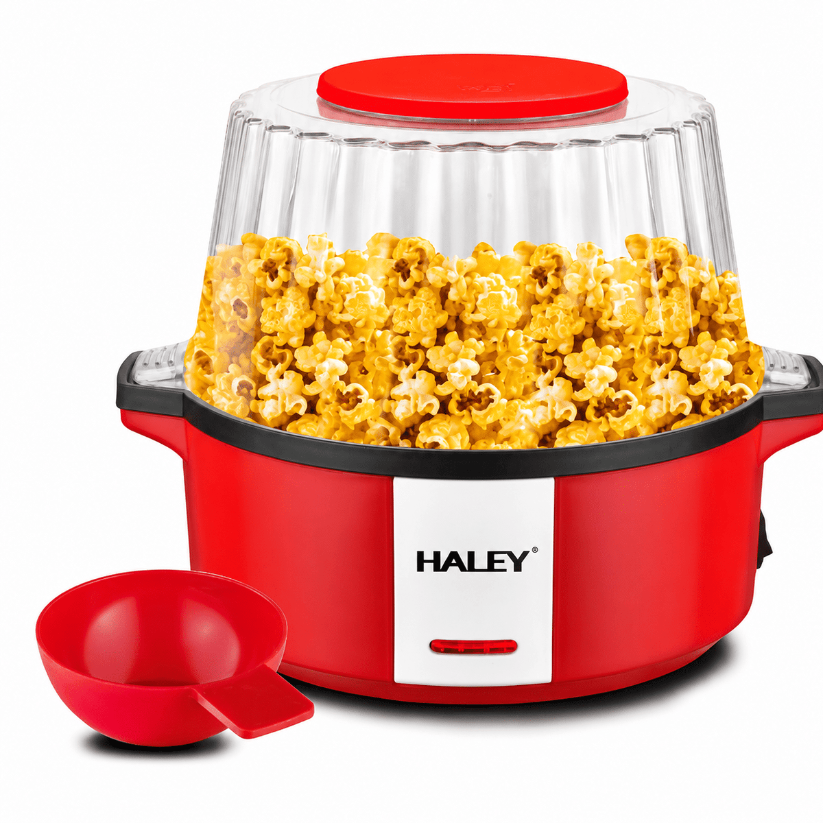 Aparat de Popcorn HALEY HY-6202, 700 W, Capacitate 60 g, Preparare cu Aer Cald, Fără Ulei, Gata în 3 Minute, Roșu/Alb