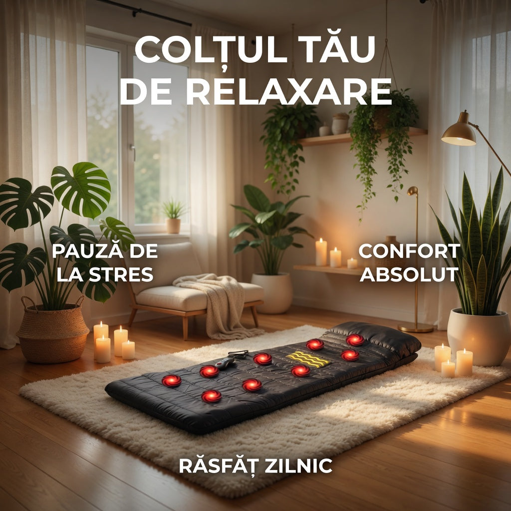 Saltea reversibila de masaj, pliabila si usoara, ideala pentru acasa sau calatorii