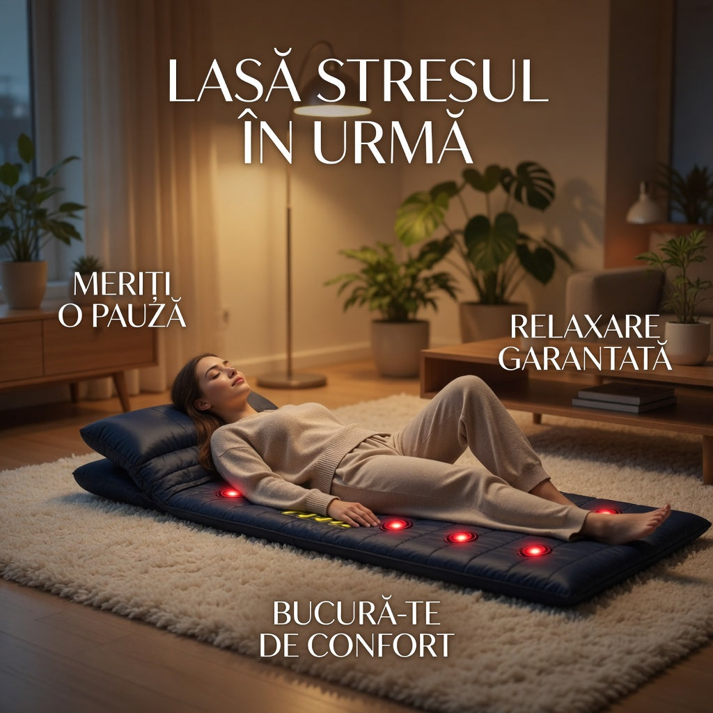 Saltea reversibila de masaj, pliabila si usoara, ideala pentru acasa sau calatorii