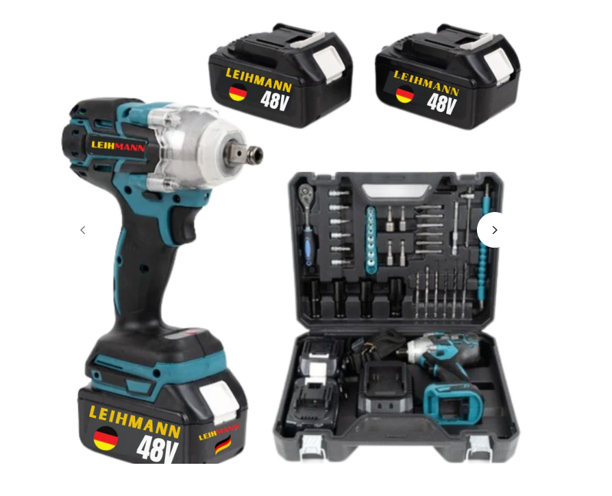 Mașină de Impact și Înșurubat 48V, 2 Acumulatori Li-Ion, 43 Accesorii, 280Nm