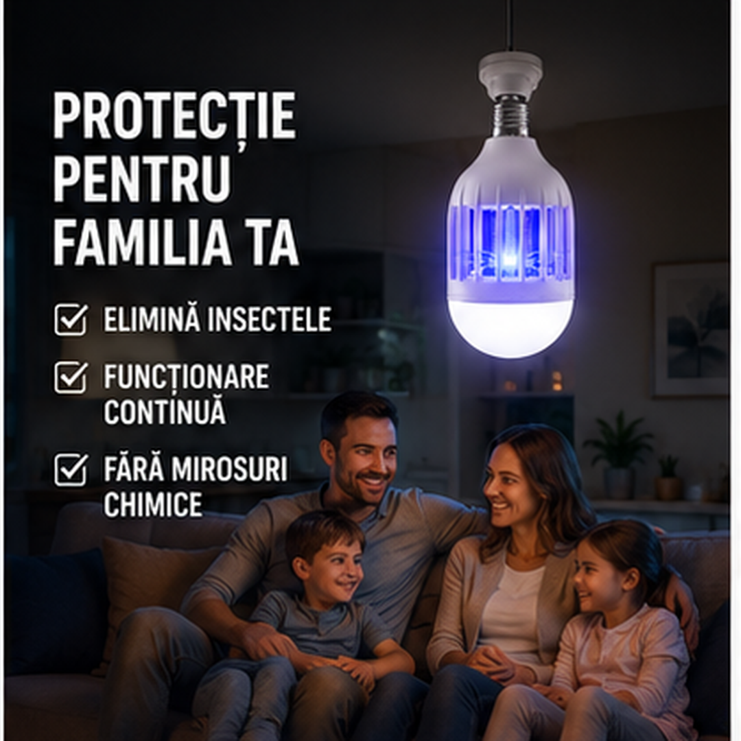 Lampa LED Anti-Insecte 12W cu Soclu E27