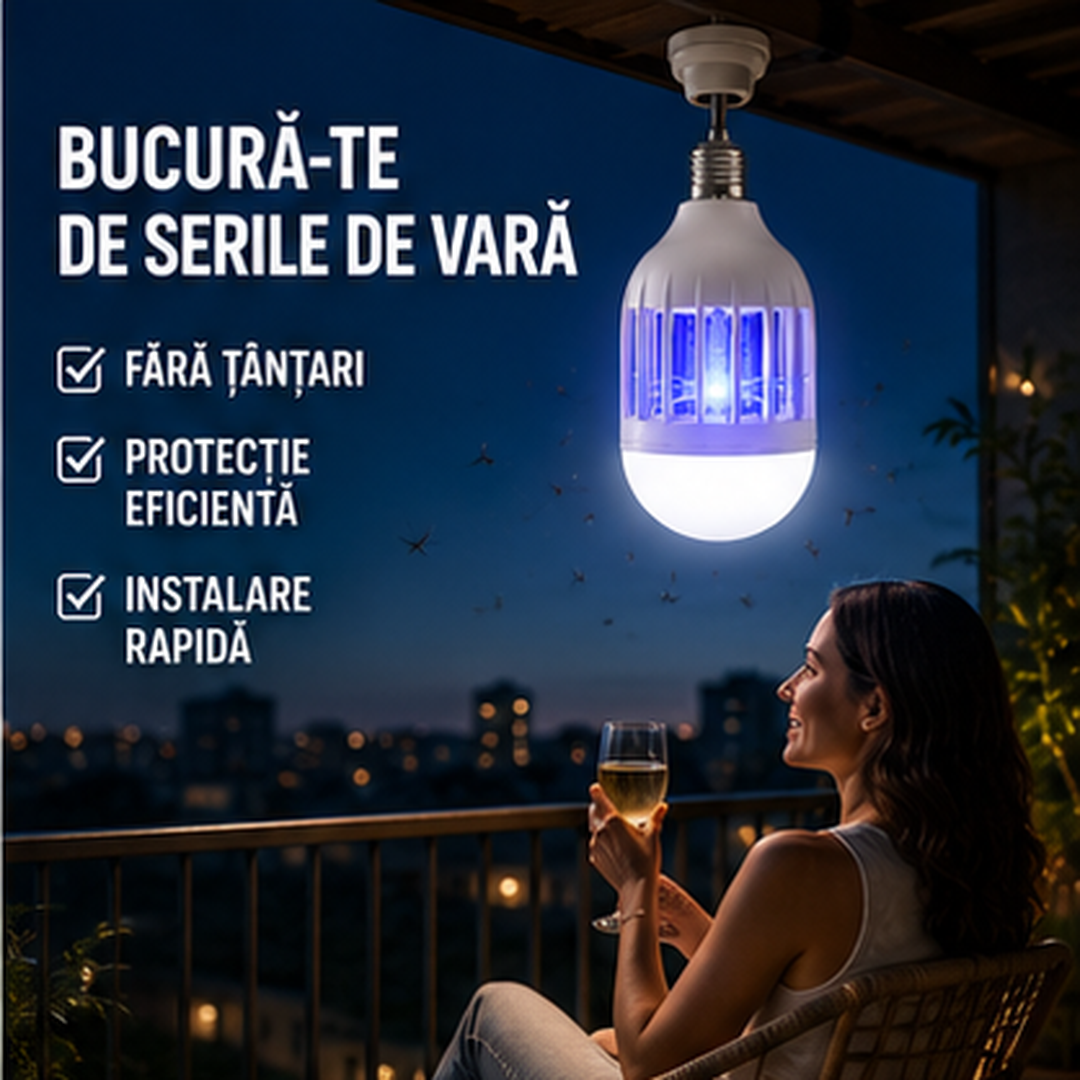 Lampa LED Anti-Insecte 12W cu Soclu E27