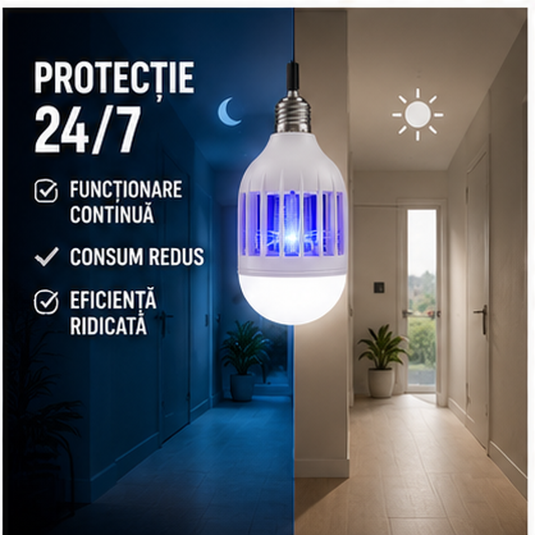 Lampa LED Anti-Insecte 12W cu Soclu E27