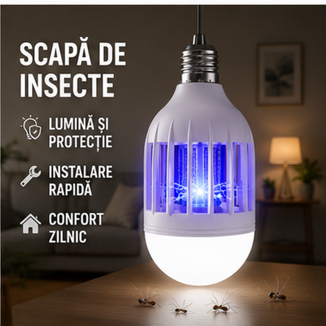 Lampa LED Anti-Insecte 12W cu Soclu E27