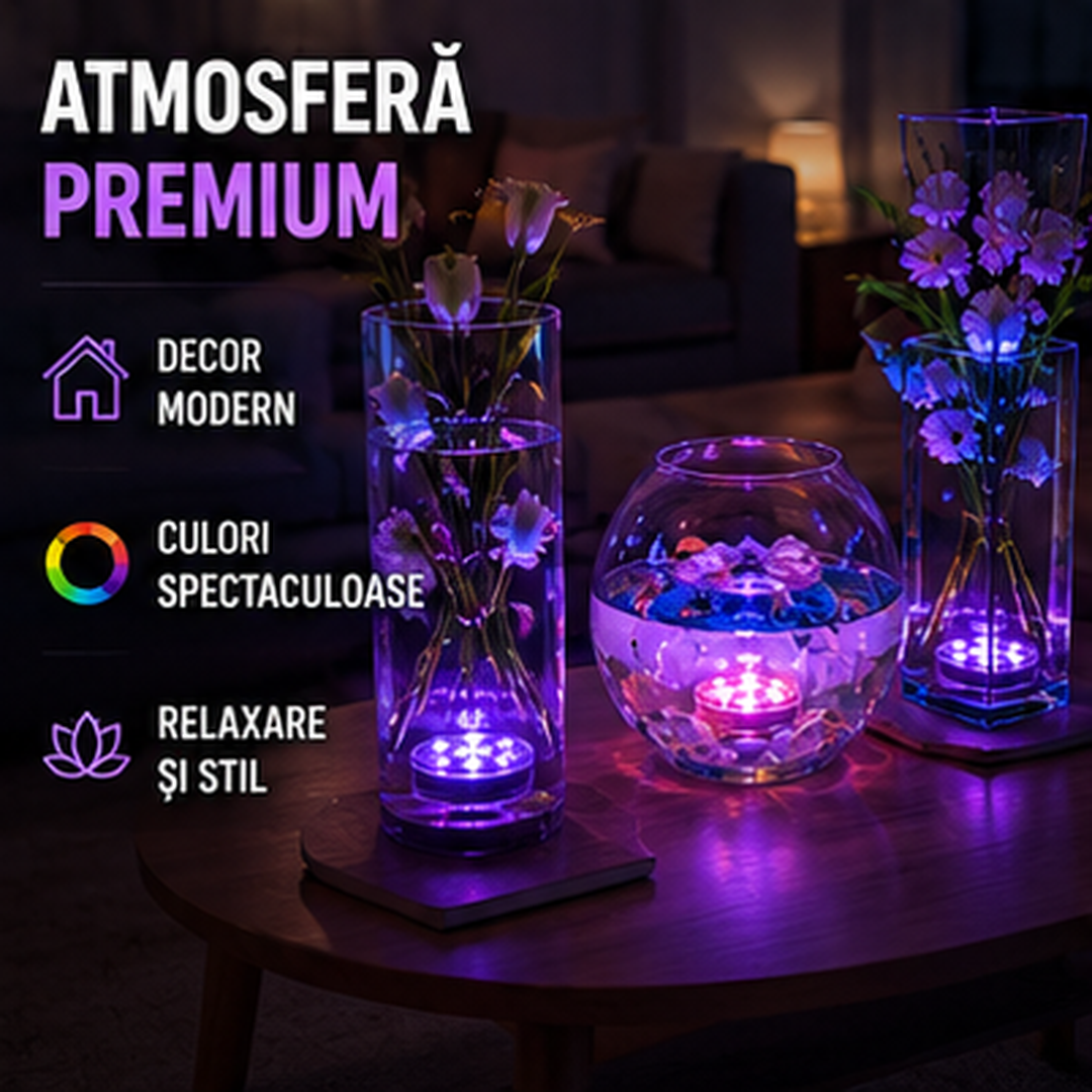 Lampa Decorativa LED RGB pentru Vaze, Acvarii si Decoratiuni cu Apa