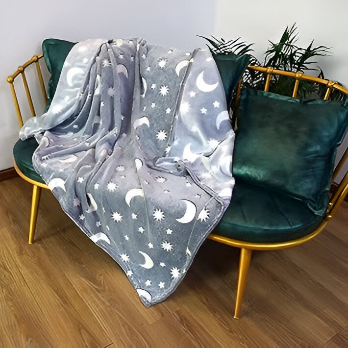 Set 2 păturici pentru copii cu steluțe fosforescente, 110 × 150 cm