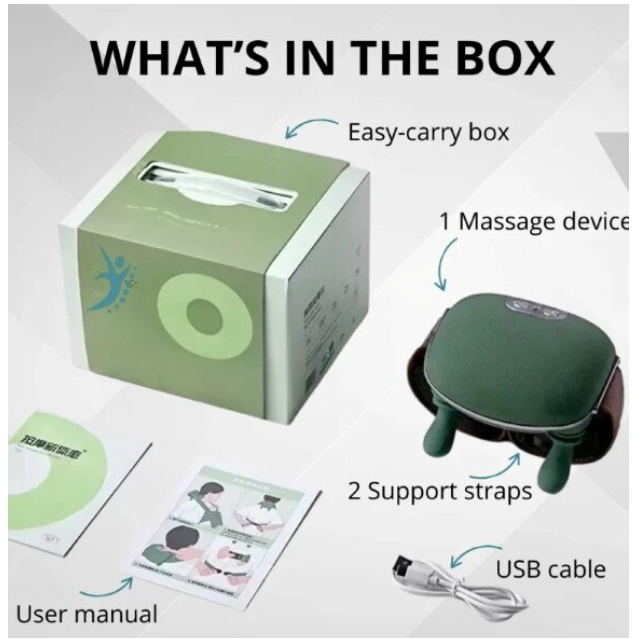 Aparat de Masaj cu maini 3D Shiatsu cu Încălzire – Pentru Gât, Spate și Picioare