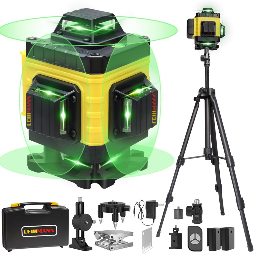 Nivela Laser 4D cu 16 linii verzi, autonivelare, telecomanda si trepied 150 cm
