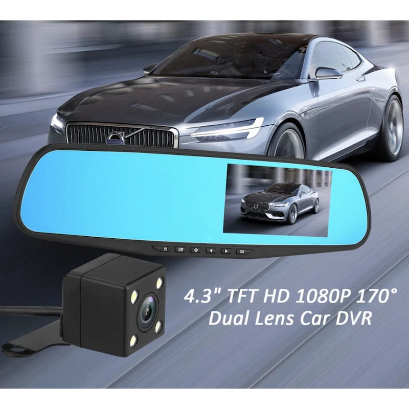 Oglinda retrovizoare cu camera integrata Full HD 1080P 4.3″ TFT si  camera pentru marsarier