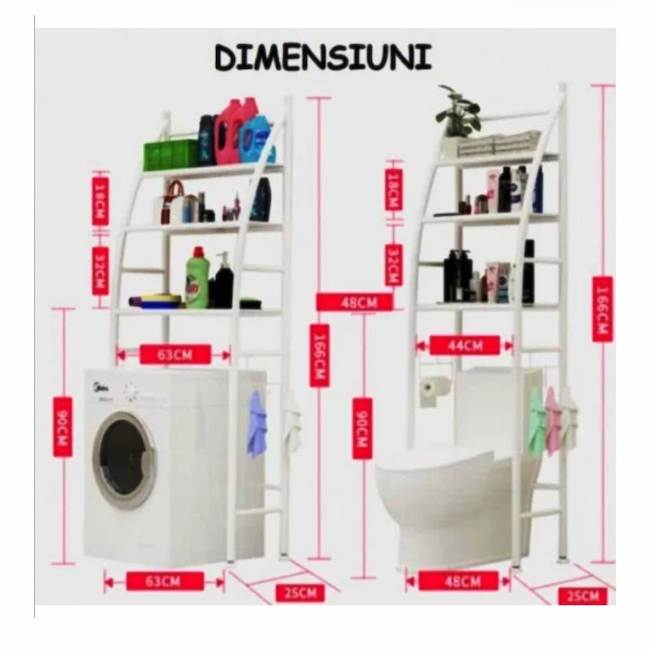 Raft depozitare pentru baie baie, toaleta sau masina de spalat