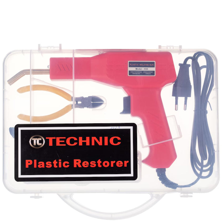 Set Pistol Profesional pentru lipit / sudat plastic, 50W, 200 capse si geanta transport incluse