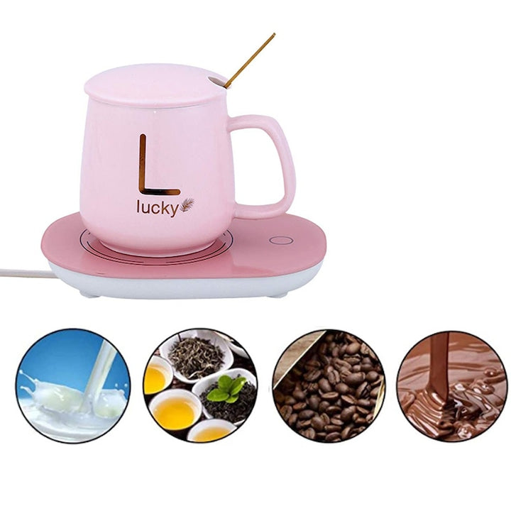 Set cana incalzita cu plita electrica prin inductie – 350 ml, ceramica cu capac