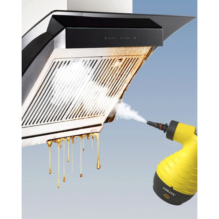 Aparat de Curățat cu Abur Multifuncțional 6 în 1 SOKANY SK-13061, 2000W – Putere Industrială, Accesorii Complete, Galben-Negru