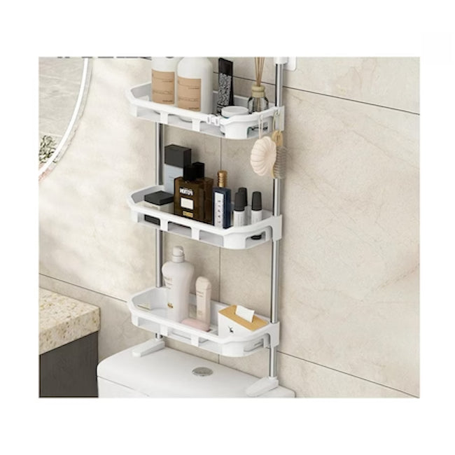 Raft pentru baie, 2 niveluri, inaltime reglabila, montare spate WC