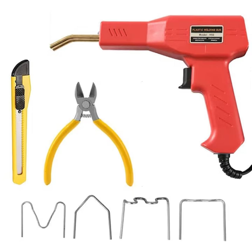 Set Pistol Profesional pentru lipit / sudat plastic, 50W, 200 capse si geanta transport incluse