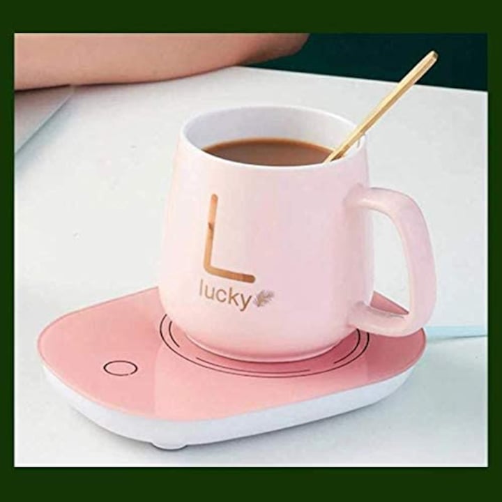Set cana incalzita cu plita electrica prin inductie – 350 ml, ceramica cu capac