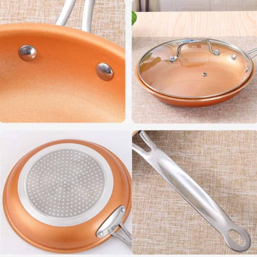 Set cratite antiaderente cu capac Migas, 8 piese