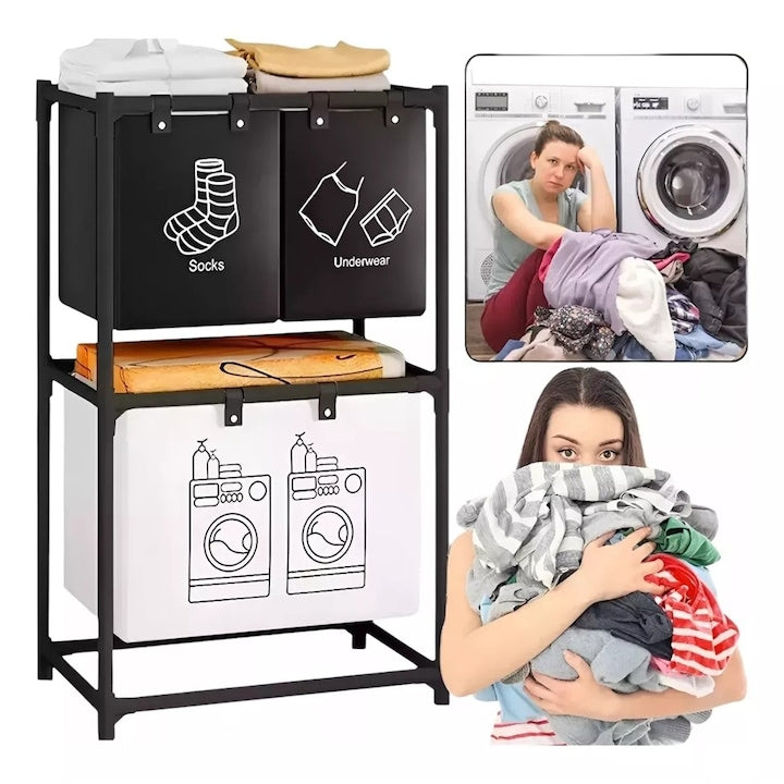 Raft organizator pentru haine si prosoape 97 x 28 x 57 cm