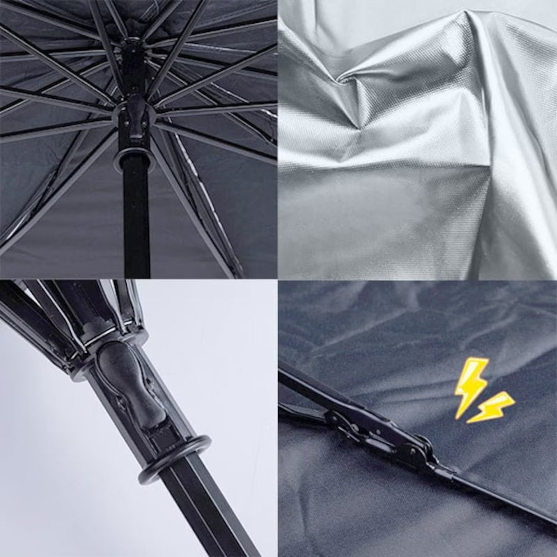 Parasolar auto tip umbrela, negru, 130X75cm