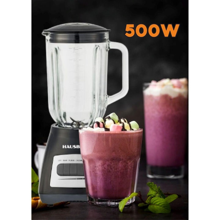 Blender cu rasnita HAUSBERG HB-7770AB,500W,4 trepte de viteza,1,5Litri