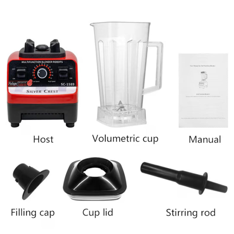 Blender, SILVER CREST, 800W, 2L, Negru/Rosu