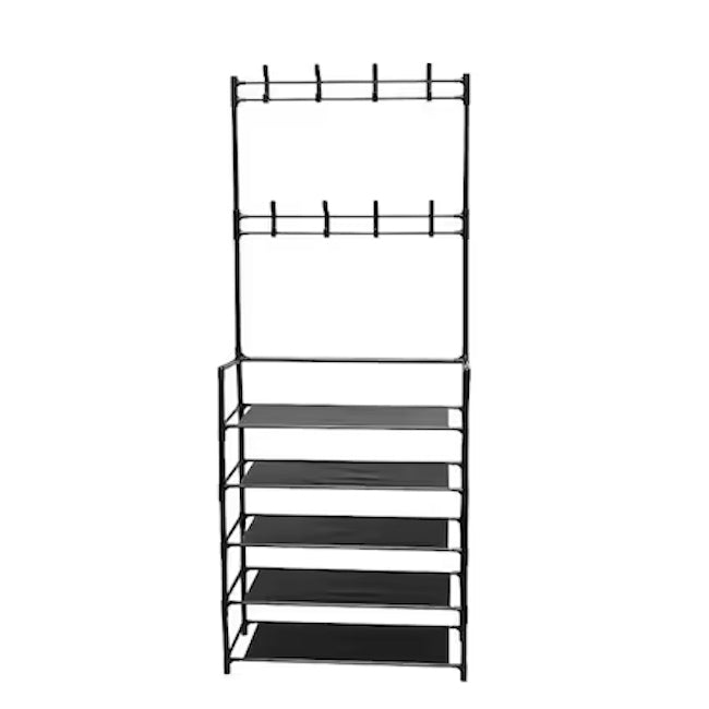 Cuier haine cu suport pantofi cu 4 rafturi