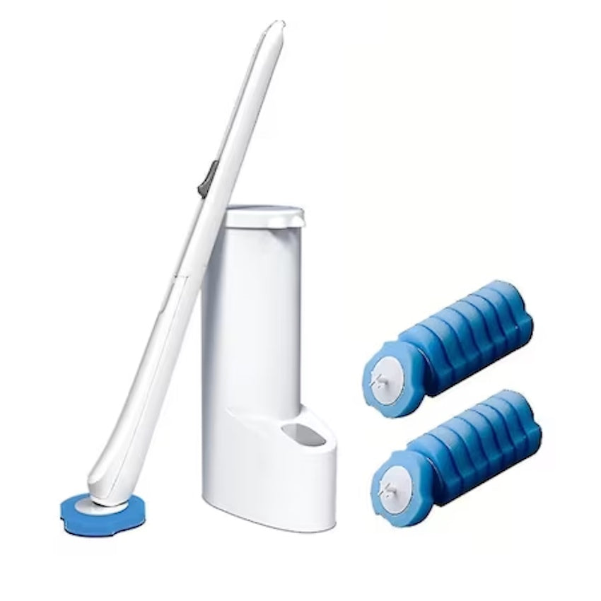 Perie pentru Wc, cu 16 rezerve de unica folosinta, culoare alba