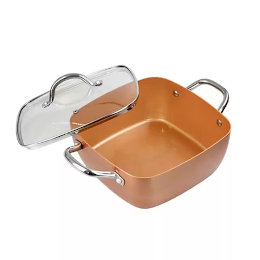 Set tigaie multifunctionala, 5 piese, pentru gatit la abur, cu placa de inductie din otel inoxidabil