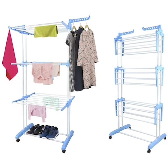 Uscator pliabil pentru rufe, vertical, pentru rufe si cu suport de umerase