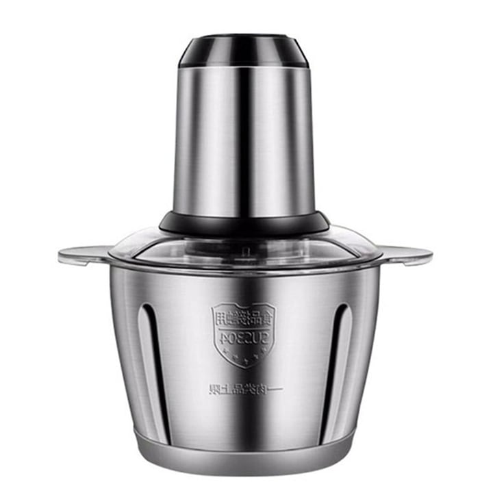 Tocător electric 300 W cu 4 lame interne din inox și bol din inox 2 L