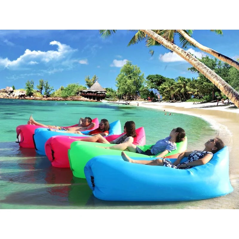 Saltea Gonflabila tip Sezlong Lazy Bag pentru Plaja sau Piscina, Umflare Rapida fara Pompa